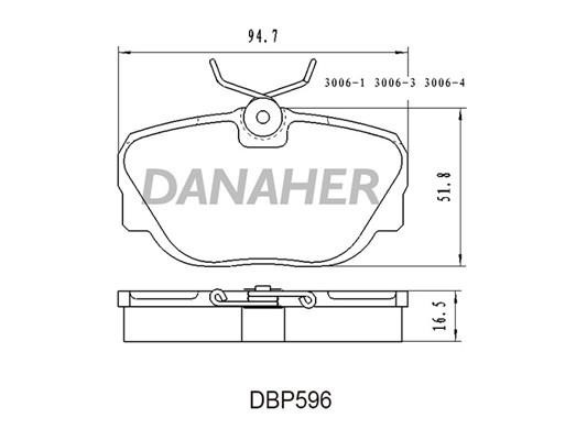 Danaher DBP596 Гальмівні колодки, комплект DBP596: Купити в Україні - Добра ціна на EXIST.UA!
