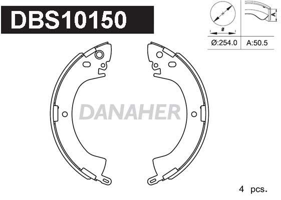 Danaher DBS10150 Колодки гальмівні барабанні, комплект DBS10150: Купити в Україні - Добра ціна на EXIST.UA!