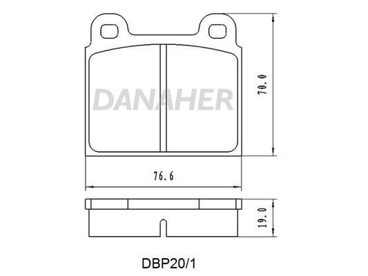 Danaher DBP20/1 Гальмівні колодки, комплект DBP201: Купити в Україні - Добра ціна на EXIST.UA!