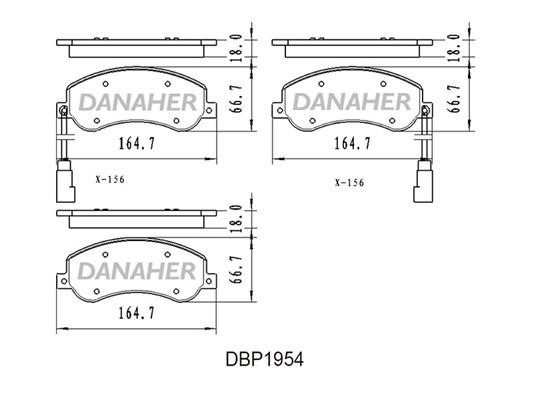 Danaher DBP1954 Гальмівні колодки, комплект DBP1954: Купити в Україні - Добра ціна на EXIST.UA!