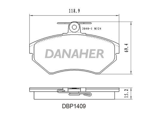 Danaher DBP1409 Гальмівні колодки, комплект DBP1409: Купити в Україні - Добра ціна на EXIST.UA!