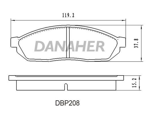Danaher DBP208 Гальмівні колодки, комплект DBP208: Купити в Україні - Добра ціна на EXIST.UA!