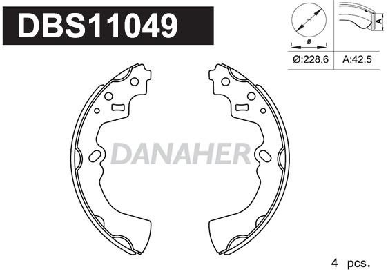 Danaher DBS11049 Колодки гальмівні барабанні, комплект DBS11049: Купити в Україні - Добра ціна на EXIST.UA!