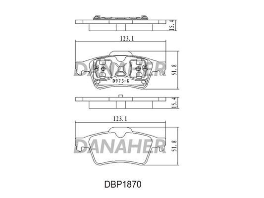 Danaher DBP1870 Гальмівні колодки, комплект DBP1870: Купити в Україні - Добра ціна на EXIST.UA!