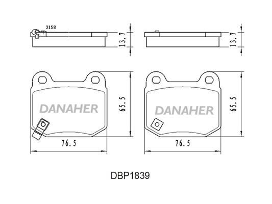 Danaher DBP1839 Гальмівні колодки, комплект DBP1839: Купити в Україні - Добра ціна на EXIST.UA!