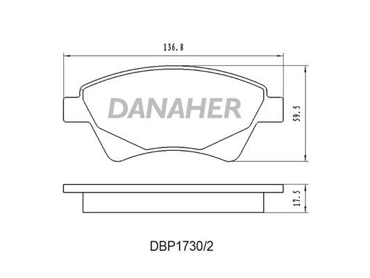 Danaher DBP1730/2 Гальмівні колодки, комплект DBP17302: Купити в Україні - Добра ціна на EXIST.UA!