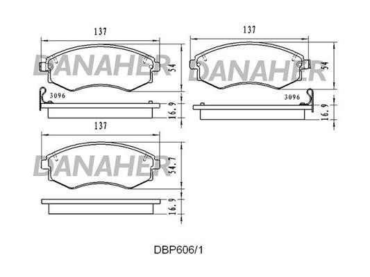 Danaher DBP606/1 Гальмівні колодки, комплект DBP6061: Купити в Україні - Добра ціна на EXIST.UA!