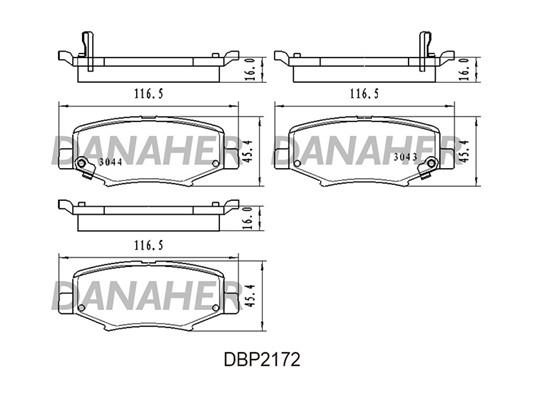 Danaher DBP2172 Гальмівні колодки, комплект DBP2172: Купити в Україні - Добра ціна на EXIST.UA!