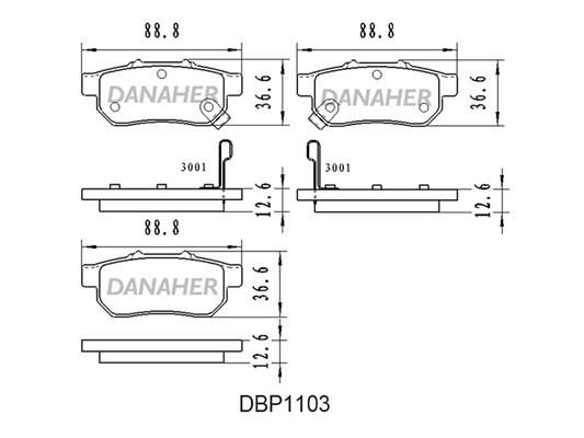 Danaher DBP1103 Гальмівні колодки, комплект DBP1103: Купити в Україні - Добра ціна на EXIST.UA!