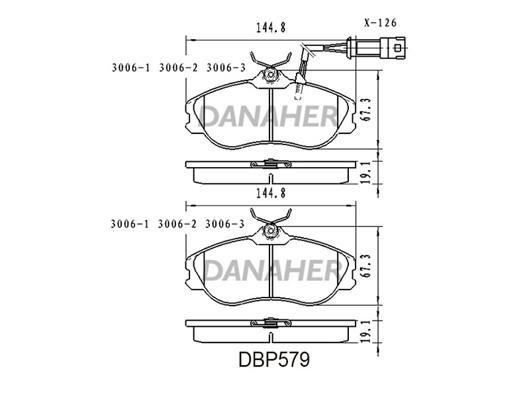 Danaher DBP579 Гальмівні колодки, комплект DBP579: Купити в Україні - Добра ціна на EXIST.UA!