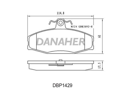Danaher DBP1429 Гальмівні колодки, комплект DBP1429: Приваблива ціна - Купити в Україні на EXIST.UA!