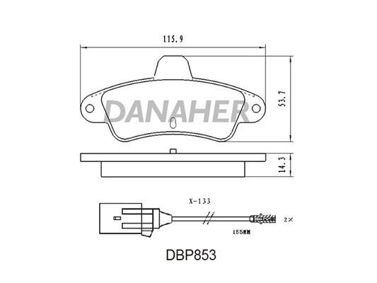 Danaher DBP853 Гальмівні колодки, комплект DBP853: Купити в Україні - Добра ціна на EXIST.UA!