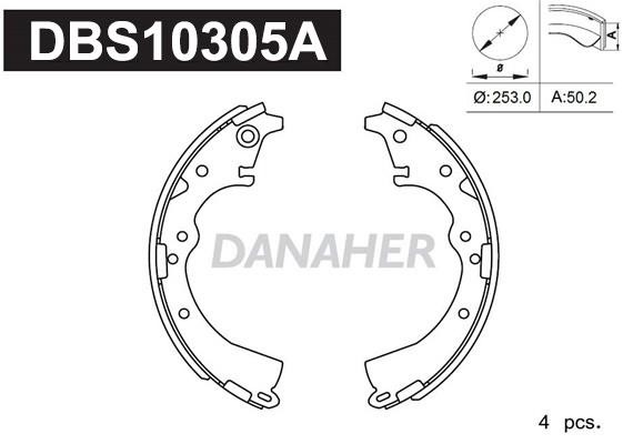 Danaher DBS10305A Колодки гальмівні барабанні, комплект DBS10305A: Купити в Україні - Добра ціна на EXIST.UA!