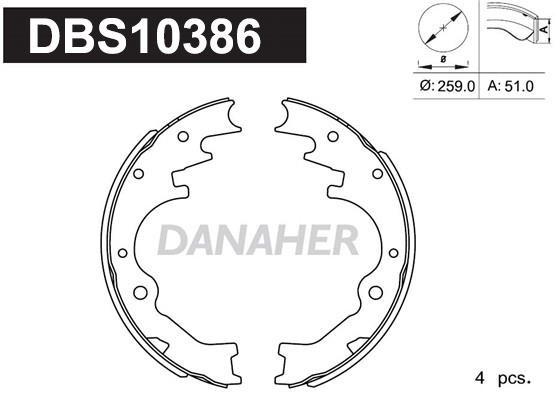Danaher DBS10386 Колодки гальмівні барабанні, комплект DBS10386: Купити в Україні - Добра ціна на EXIST.UA!
