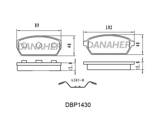 Danaher DBP1430 Гальмівні колодки, комплект DBP1430: Купити в Україні - Добра ціна на EXIST.UA!