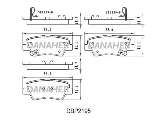 Danaher DBP2195 Гальмівні колодки, комплект DBP2195: Купити в Україні - Добра ціна на EXIST.UA!