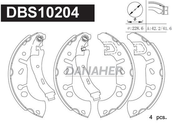 Danaher DBS10204 Колодки гальмівні барабанні, комплект DBS10204: Купити в Україні - Добра ціна на EXIST.UA!