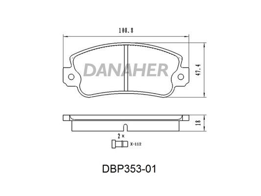 Danaher DBP353-01 Гальмівні колодки, комплект DBP35301: Приваблива ціна - Купити в Україні на EXIST.UA!