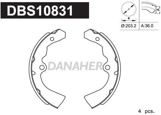 Danaher DBS10831 Колодки гальмівні барабанні, комплект DBS10831: Купити в Україні - Добра ціна на EXIST.UA!