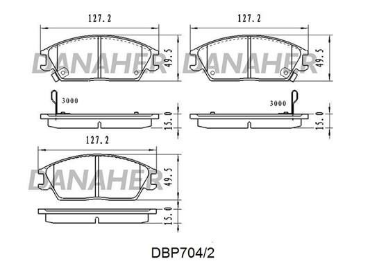Danaher DBP704/2 Гальмівні колодки, комплект DBP7042: Купити в Україні - Добра ціна на EXIST.UA!