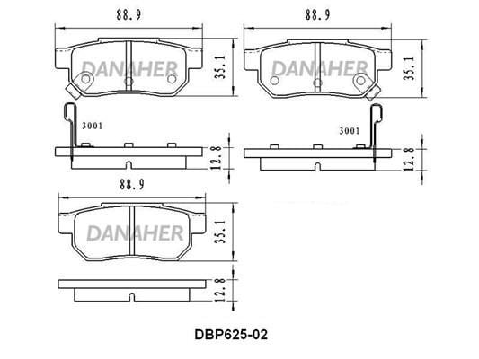 Danaher DBP625-02 Гальмівні колодки, комплект DBP62502: Приваблива ціна - Купити в Україні на EXIST.UA!
