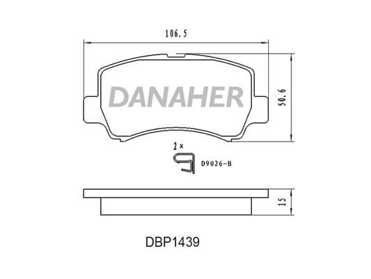 Danaher DBP1439 Гальмівні колодки, комплект DBP1439: Приваблива ціна - Купити в Україні на EXIST.UA!