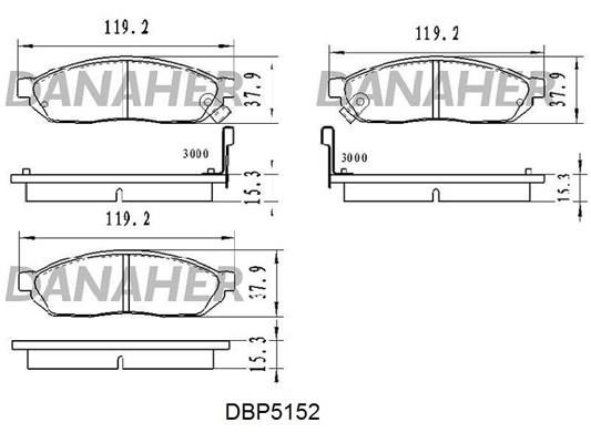 Danaher DBP5152 Гальмівні колодки, комплект DBP5152: Приваблива ціна - Купити в Україні на EXIST.UA!