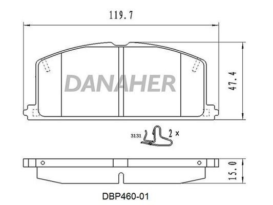Danaher DBP460-01 Гальмівні колодки, комплект DBP46001: Купити в Україні - Добра ціна на EXIST.UA!