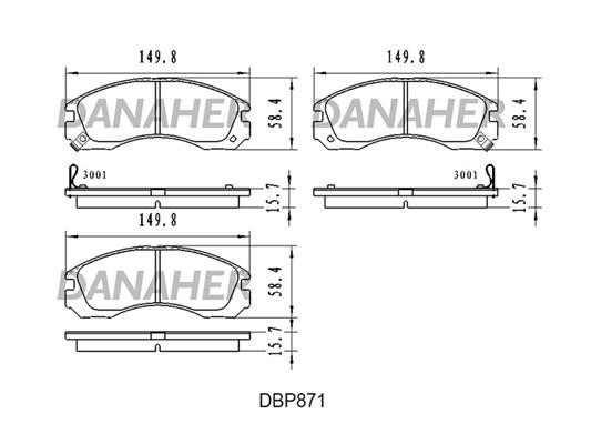 Danaher DBP871 Гальмівні колодки, комплект DBP871: Приваблива ціна - Купити в Україні на EXIST.UA!