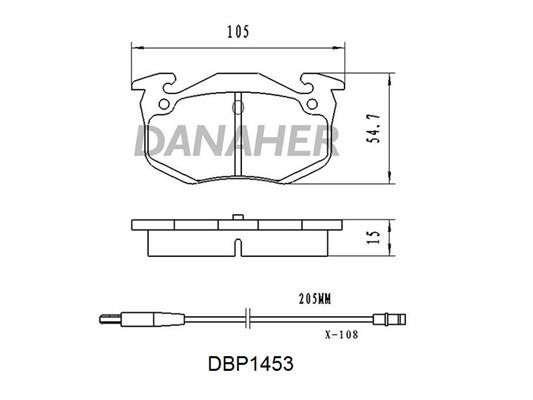 Danaher DBP1453 Гальмівні колодки, комплект DBP1453: Купити в Україні - Добра ціна на EXIST.UA!