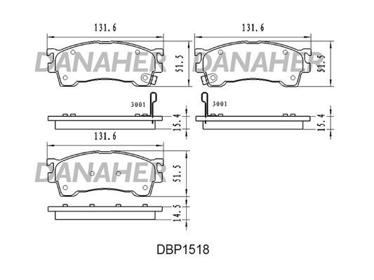 Danaher DBP1518 Гальмівні колодки, комплект DBP1518: Купити в Україні - Добра ціна на EXIST.UA!
