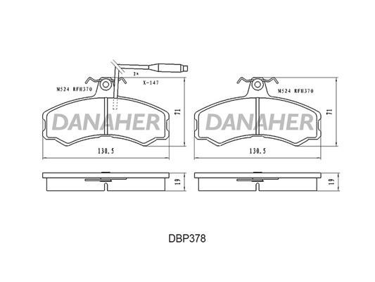 Danaher DBP378 Гальмівні колодки, комплект DBP378: Купити в Україні - Добра ціна на EXIST.UA!