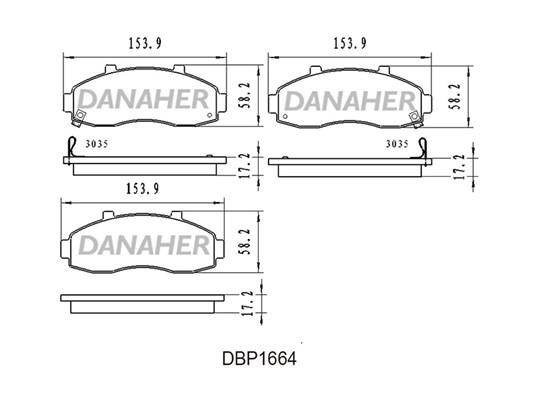 Danaher DBP1664 Гальмівні колодки, комплект DBP1664: Купити в Україні - Добра ціна на EXIST.UA!
