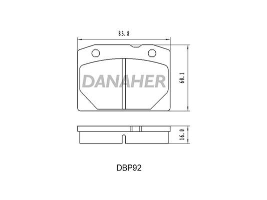 Danaher DBP92 Гальмівні колодки, комплект DBP92: Купити в Україні - Добра ціна на EXIST.UA!