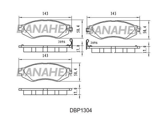 Danaher DBP1304 Гальмівні колодки, комплект DBP1304: Приваблива ціна - Купити в Україні на EXIST.UA!