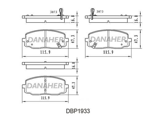 Danaher DBP1933 Гальмівні колодки, комплект DBP1933: Купити в Україні - Добра ціна на EXIST.UA!