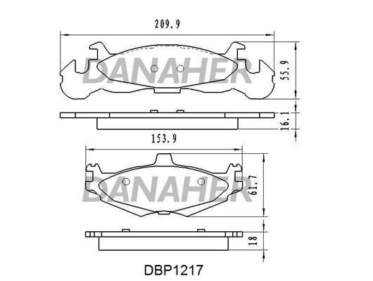 Danaher DBP1217 Гальмівні колодки, комплект DBP1217: Купити в Україні - Добра ціна на EXIST.UA!