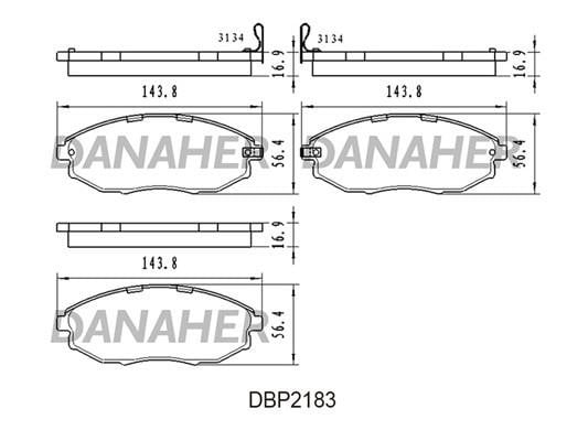 Danaher DBP2183 Гальмівні колодки, комплект DBP2183: Приваблива ціна - Купити в Україні на EXIST.UA!