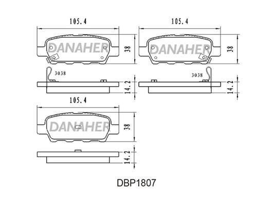 Danaher DBP1807 Гальмівні колодки, комплект DBP1807: Купити в Україні - Добра ціна на EXIST.UA!