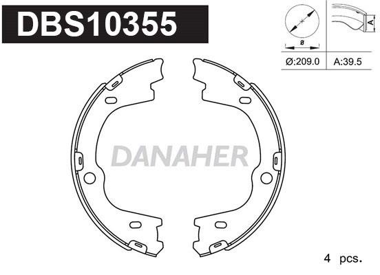 Danaher DBS10355 Колодки гальмівні стояночного гальма DBS10355: Приваблива ціна - Купити в Україні на EXIST.UA!