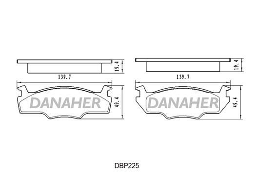 Danaher DBP225 Гальмівні колодки, комплект DBP225: Купити в Україні - Добра ціна на EXIST.UA!