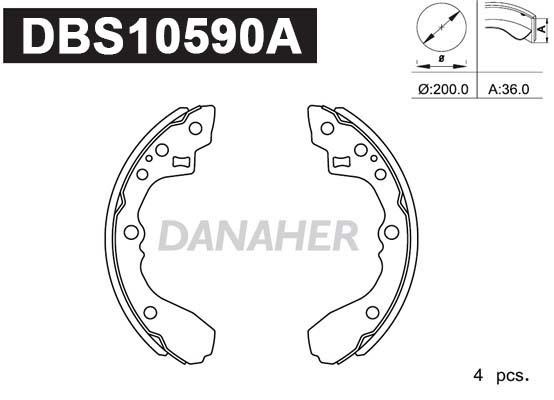 Danaher DBS10590A Колодки гальмівні барабанні, комплект DBS10590A: Купити в Україні - Добра ціна на EXIST.UA!