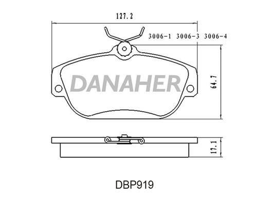 Danaher DBP919 Гальмівні колодки, комплект DBP919: Купити в Україні - Добра ціна на EXIST.UA!