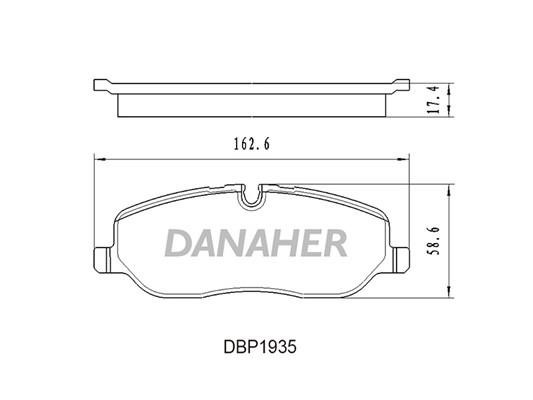 Danaher DBP1935 Гальмівні колодки, комплект DBP1935: Купити в Україні - Добра ціна на EXIST.UA!