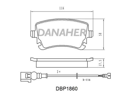 Danaher DBP1860 Гальмівні колодки, комплект DBP1860: Купити в Україні - Добра ціна на EXIST.UA!