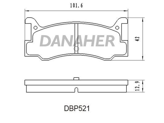 Danaher DBP521 Гальмівні колодки, комплект DBP521: Приваблива ціна - Купити в Україні на EXIST.UA!
