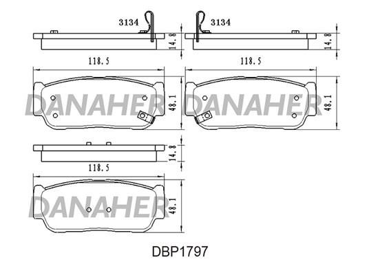 Danaher DBP1797 Гальмівні колодки, комплект DBP1797: Приваблива ціна - Купити в Україні на EXIST.UA!