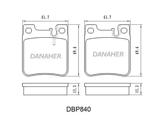 Danaher DBP841 Гальмівні колодки, комплект DBP841: Купити в Україні - Добра ціна на EXIST.UA!