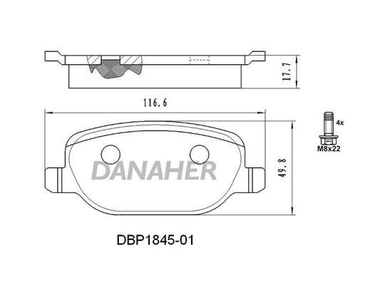 Danaher DBP1845-01 Гальмівні колодки, комплект DBP184501: Купити в Україні - Добра ціна на EXIST.UA!