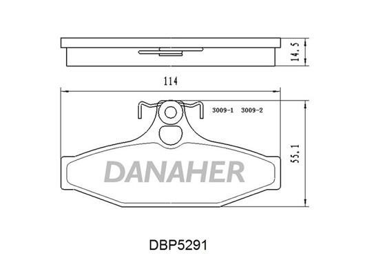 Danaher DBP5291 Гальмівні колодки задні, комплект DBP5291: Купити в Україні - Добра ціна на EXIST.UA!